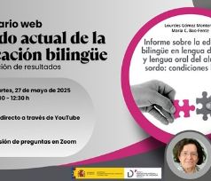 cartel del Seminario virtual "Estado actual de la educación bilingüe: presentación de resultados"
